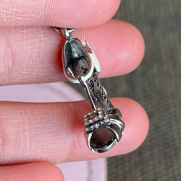 Retired Juicy Couture High Heel Peep Toe Shoe White Enamel Charm Bracelet EUC - Picture 8 of 9